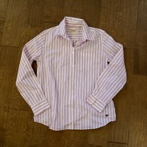 Weekend MaxMara Long Sleeve Button Down Striped Top Pink Womens Size 10